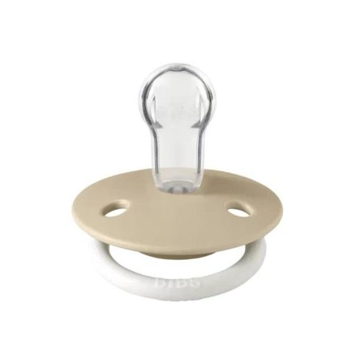 Ty ngậm núm tròn Silicone Bibs Pacifier de Lux phát quang onesize , vanilla glow