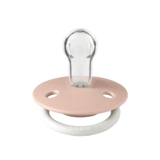 Ty ngậm núm tròn Silicone Bibs Pacifier de Lux phát quang onesize , blush glow