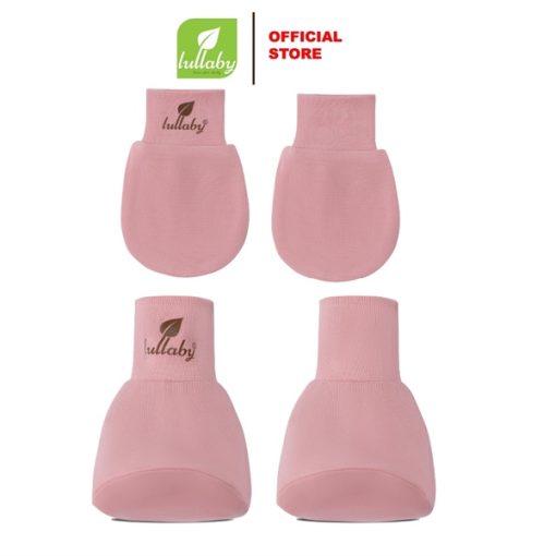 set bao tay bao chân cho bé lullaby hồng