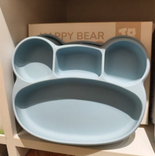 Khay gấu ăn dặm Eco Silicone (Blue)