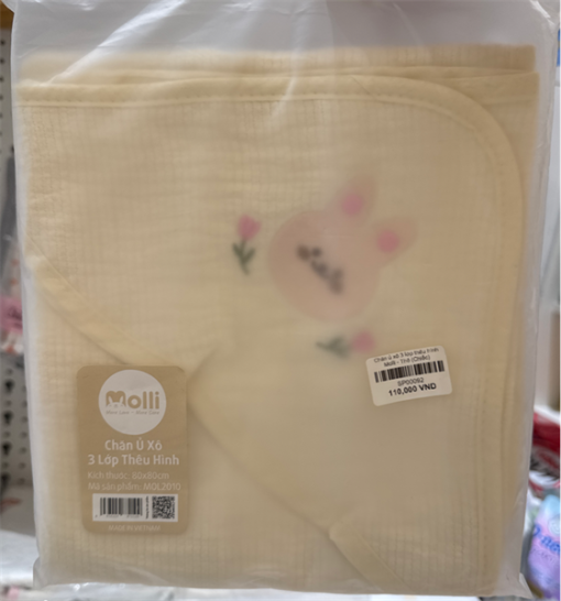 Chăn xô 3 lớp Molli - Mặt gấu