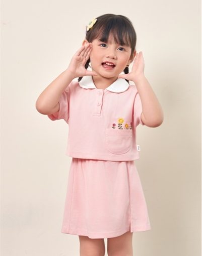 Set ilaby màu hồng chân váy rời 2-6years