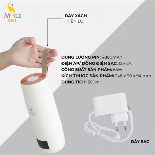 Bình đun nước pha sữa di động moaz MB058 - Hình ảnh 3