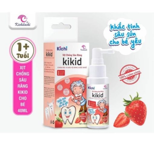 xịt chống sâu răng KIKID vị dâu kichi