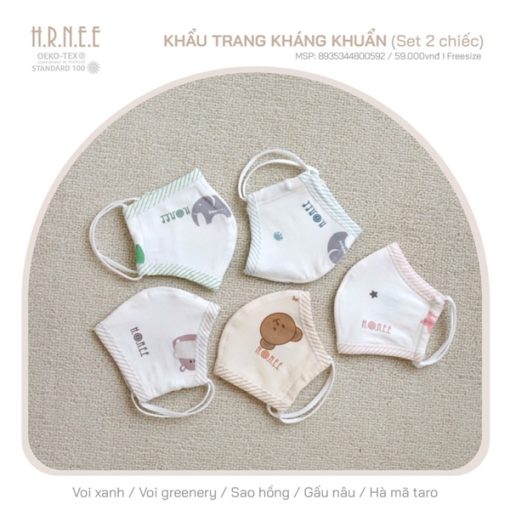 Hrnee set 2 khẩu Trang