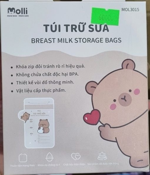 Túi trữ sữa molli 100ml