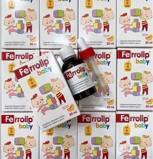 Sắt nước hữu cơ nhỏ giọt tổng hợp ferrolip baby ý 30ml 0-10 tuổi