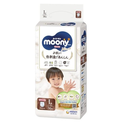 Goldbee- Bỉm quần Moony Natural L36 (9-14kg)