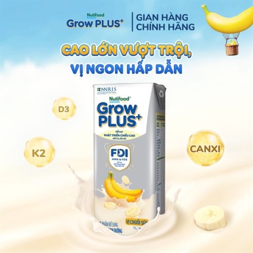 Goldbee- Sữa háu ăn Grow plus vị chuối 110ml (thùng/24 hộp)
