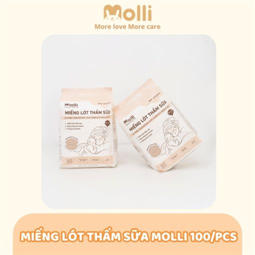 Goldbee- Miếng lót thấm sữa molli màu kem (túi/100 miếng)