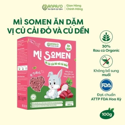 Goldbee- Mì Somen Anpaso vị củ cải đỏ và củ dền 100g 6M+