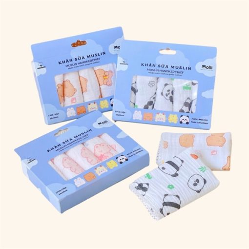 Goldbee- Hộp 5 khăn sữa molli (30*30 cm)