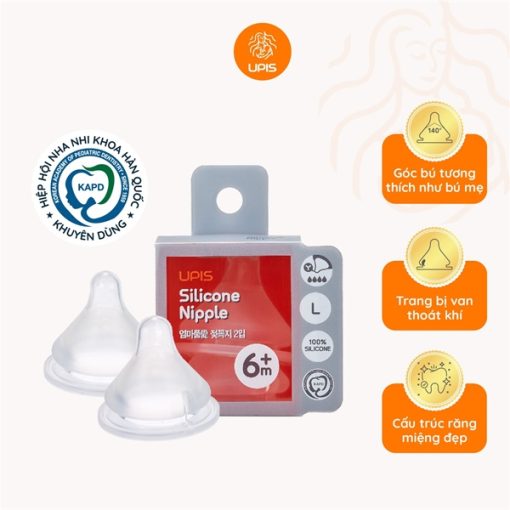 Goldbee - Núm bình sữa Upis 6m+ size L (hộp/2 chiếc)
