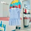 Goldbee- váy xanh kẻ cho bé ilaby