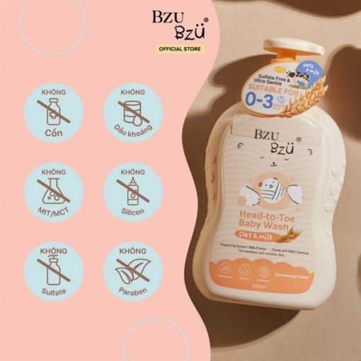 Goldbee- Sữa tắm bzu bzu phấn rôm 600ml (0-3Y)