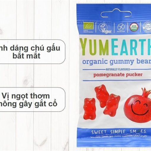 Goldbee- Kẹo dẻo hữu cơ Yumearth hình gấu vị trái cây 50g 2Y+