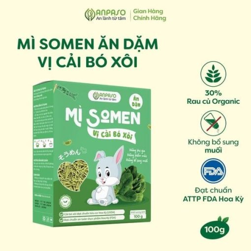 Goldbee- Mì Somen vị cải bó xôi 100g 6M+