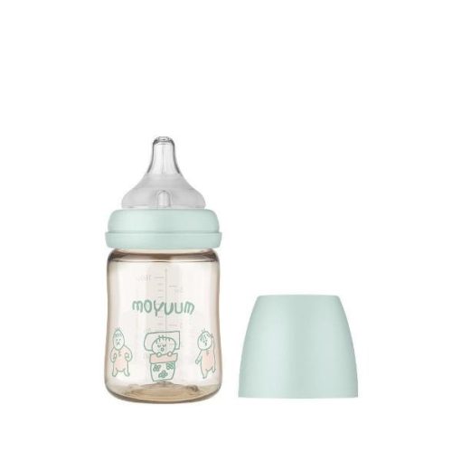Goldbee- Bình sữa Moyuum hoạ tiết em bé màu xanh 170ml 0M+