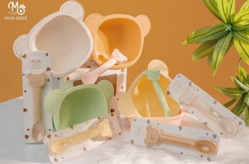 Goldbee- Bát ăn dặm+ thìa Mum BeBe các màu
