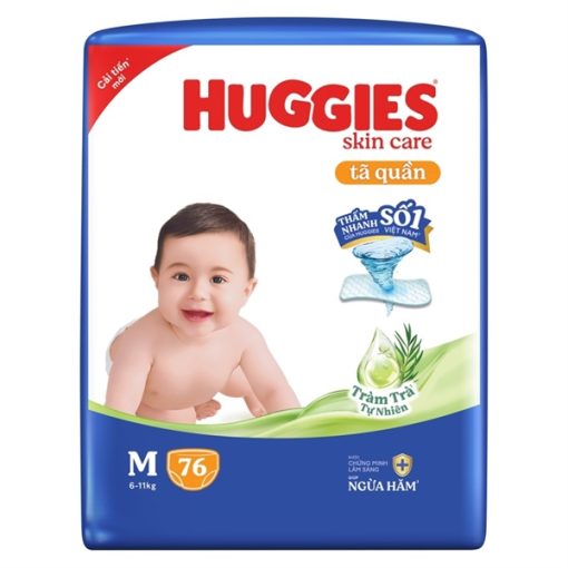 Goldbee- Bỉm quần Huggies tràm trà M76+6 (6-11kg)