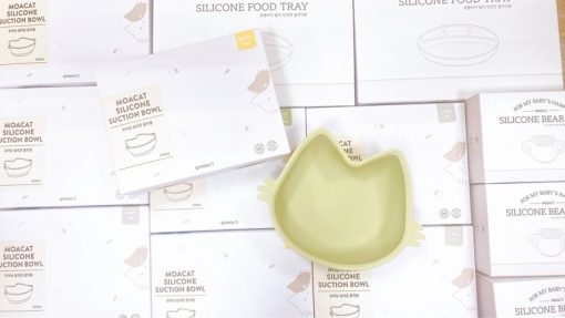 Goldbee- Bát ăn dặm Silicone mèo moa có đế hít modui