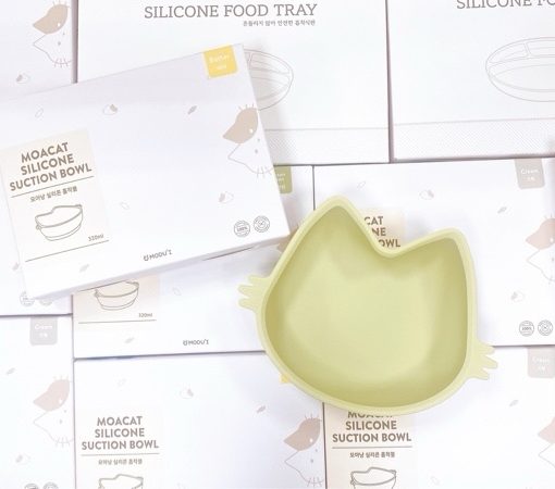 Goldbee- Bát ăn dặm Silicone mèo moa có đế hít modui