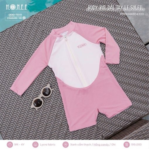 Goldbee- Body bơi dài tay hrnee Le Solel- Hồng