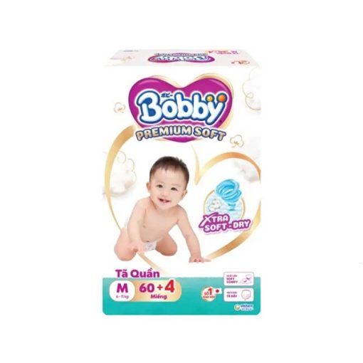 Goldbee - Bỉm quần Bobby premium soft size M60+4 (6-11KG)