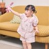 Goldbee- bộ pyjama ilaby cổ cánh bướm màu hồng