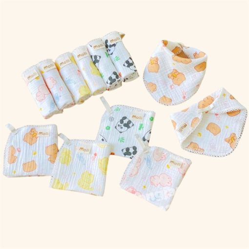 Goldbee- Set 3 khăn sữa 4 lớp molli (25*25 cm)