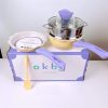 Goldbee- Bộ nồi chảo đá hình hoa (dùng đc bếp từ) OKBY các màu