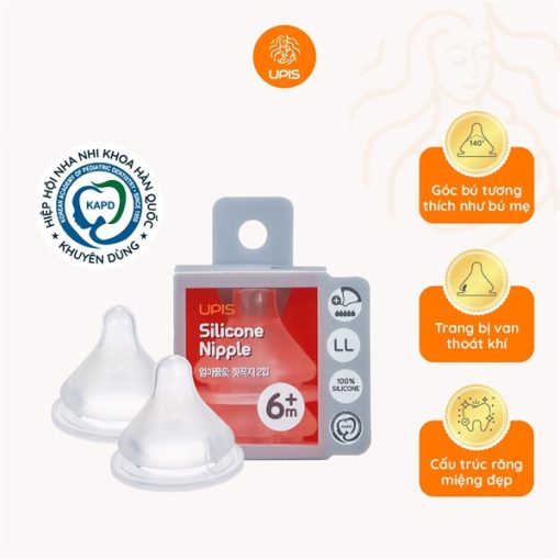 Goldbee - Núm bình sữa Upis 6m+ size LL( hộp/2 chiếc)