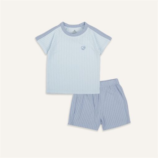Goldbee- Bộ ngắn tay bubaby raglan cổ tròn molist xanh dương 2-3Y
