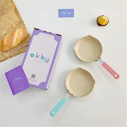 Goldbee- Chảo chống dính hình gấu OKBY 14cm các màu