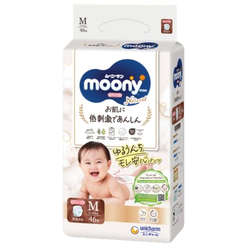 Goldbee- Bỉm quần Moony Natural M46 (5-10kg)