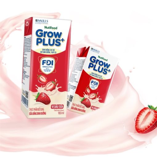 Goldbee- Sữa háu ăn Grow Plus vị dâu 110ml (dây/4 hộp)