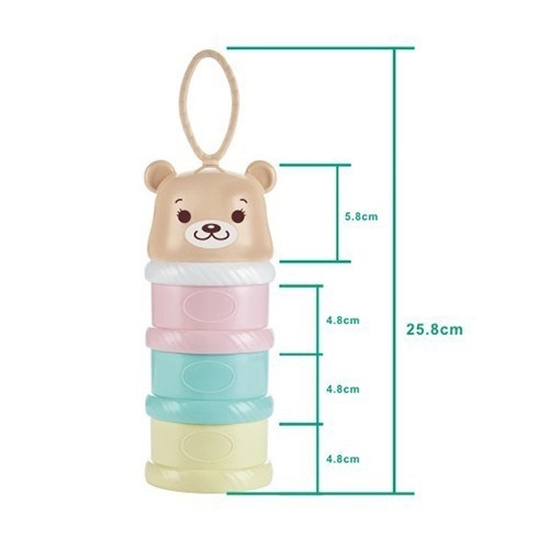 Goldbee- hộp chia sữa bột 3 tầng hình gấu ( có quai đeo)
